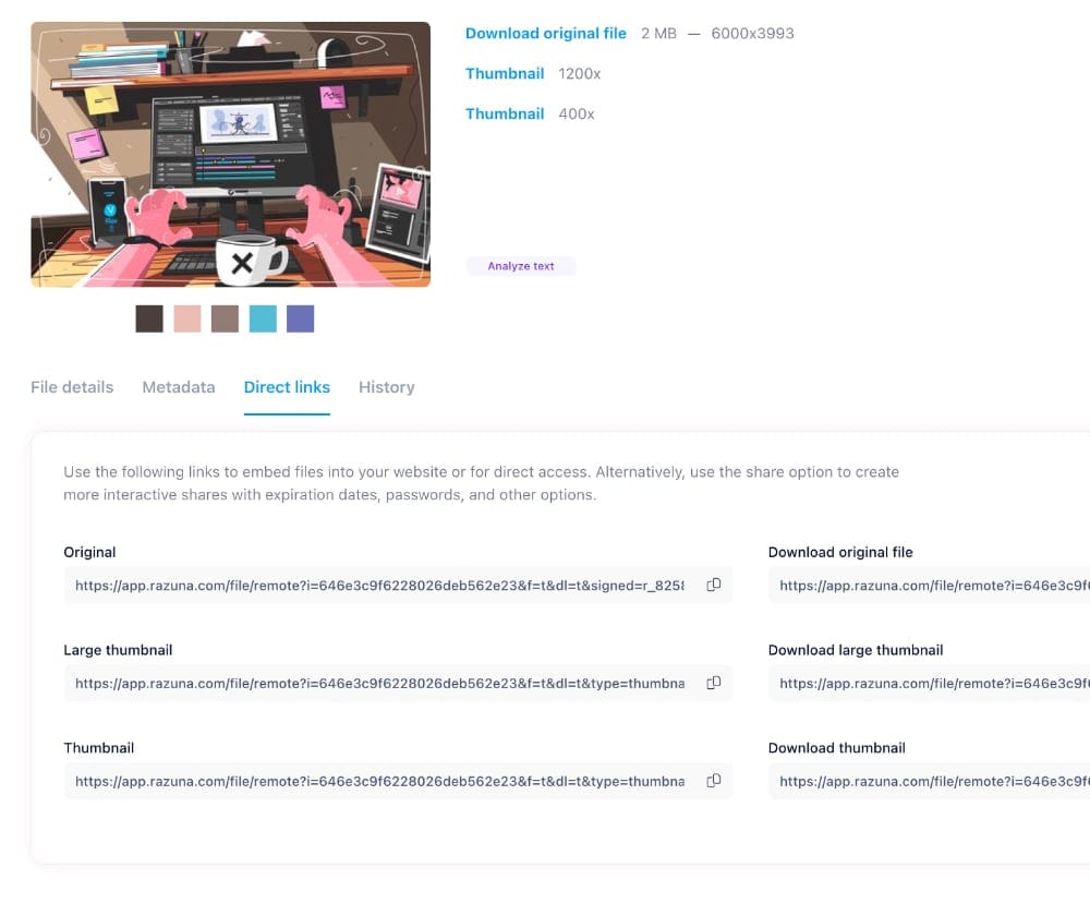 New: Direct links