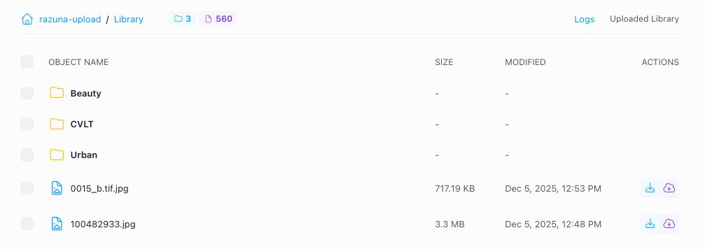 S3 and dropbox browser in Razuna for browsing and importing files