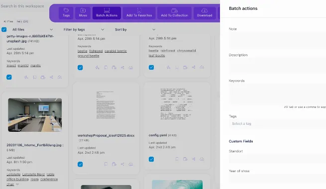Razuna - bulk edit your digital assets with batch actions