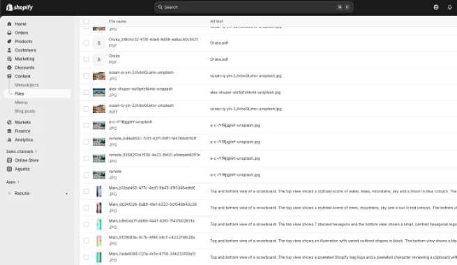 Razuna Shopify digital asset management workflow for multi-store reuse
