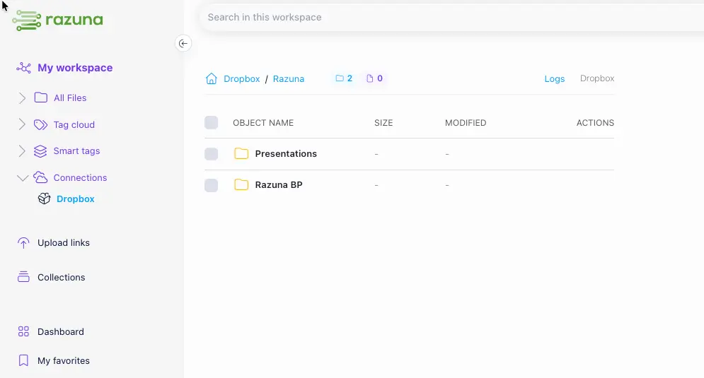 New in Razuna: Browse and import files from S3 and Dropbox