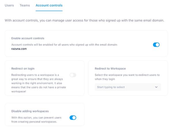 Razuna - enhanced admin control for user accounts